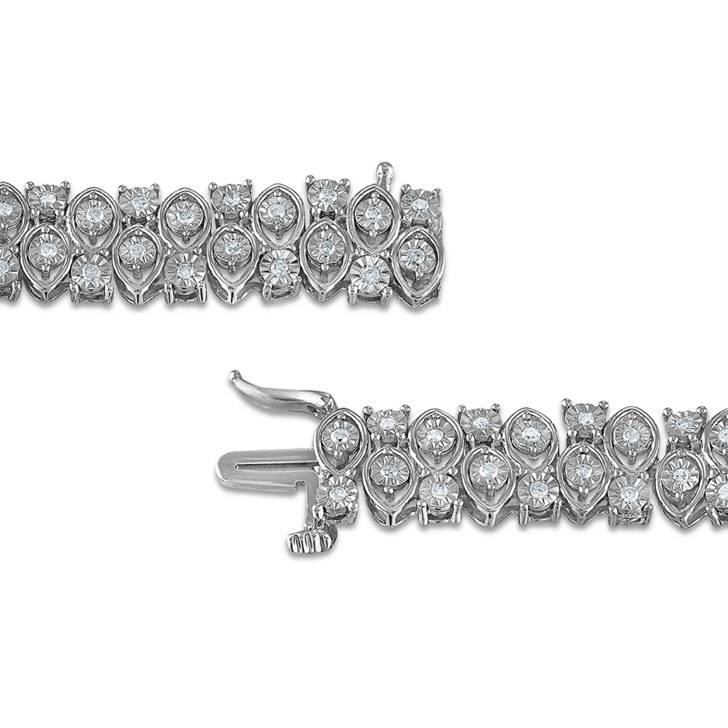 1 CTW Diamond 7.25-inch Tennis Bracelet in Sterling Silver