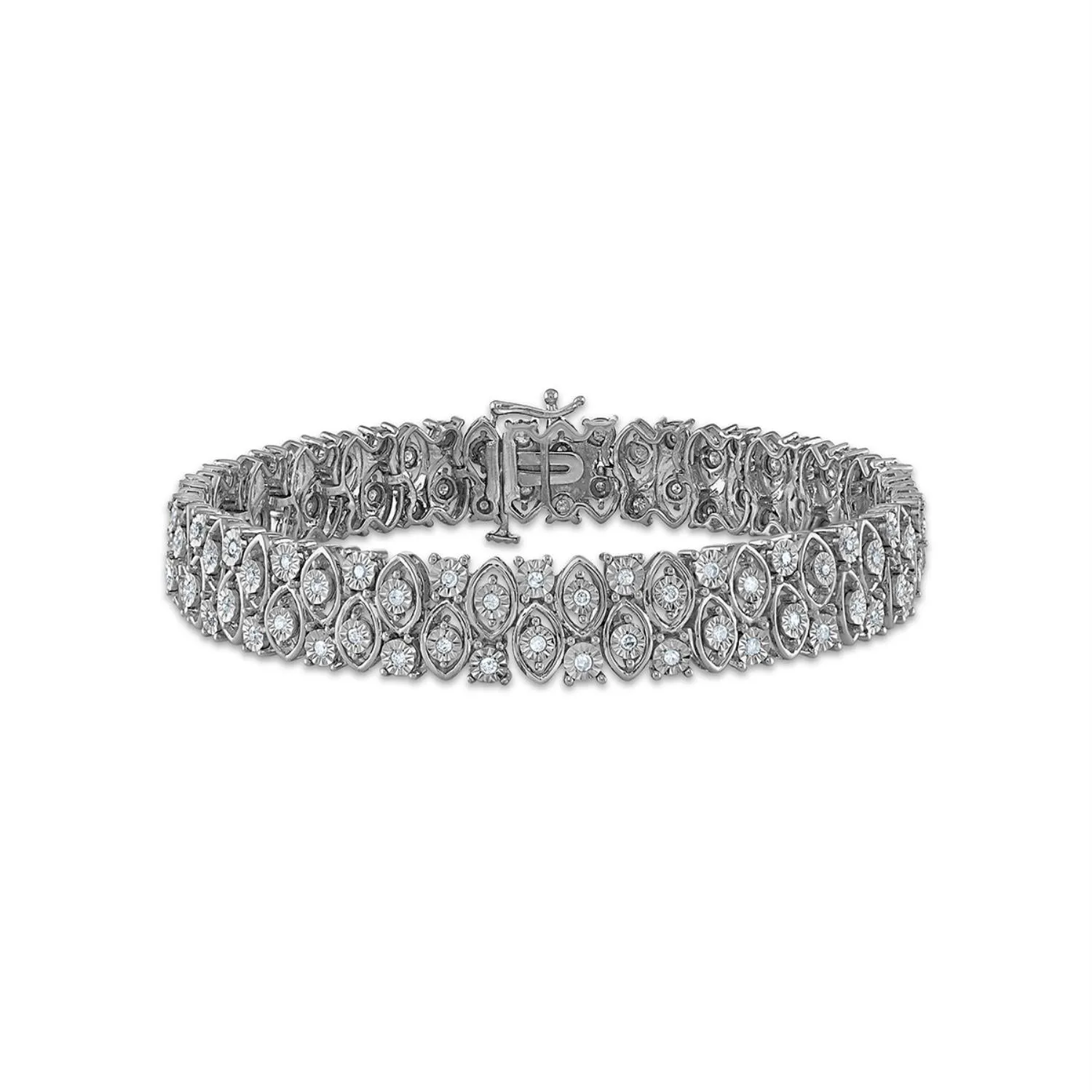 1 CTW Diamond 7.25-inch Tennis Bracelet in Sterling Silver