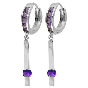 1.35 Carat 14K Solid White Gold Roxanna Amethyst Earrings