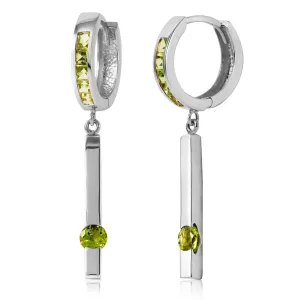 1.35 Carat 14K Solid White Gold Teenage Sweetheart Peridot Earrings