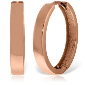 14K Solid Rose Gold 23.50 mm Diameter Hoop Huggie Earrings