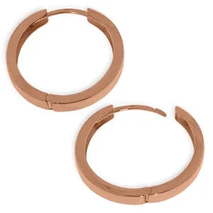 14K Solid Rose Gold 23.50 mm Diameter Hoop Huggie Earrings