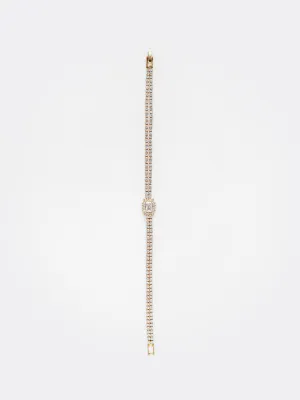 2-Layer Tennis Bracelet With Center Gem