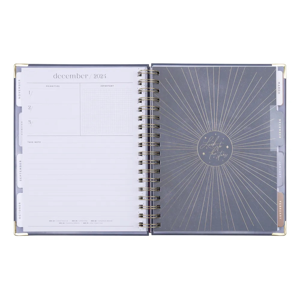 2024 Sophisticated Stargazer Twin Loop Happy Planner - Classic Horizontal Layout - 18 Months