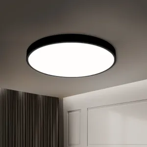 3-Colour Ultra-Thin 5cm Led Ceiling Light Modern Surface Mount 72W - Black