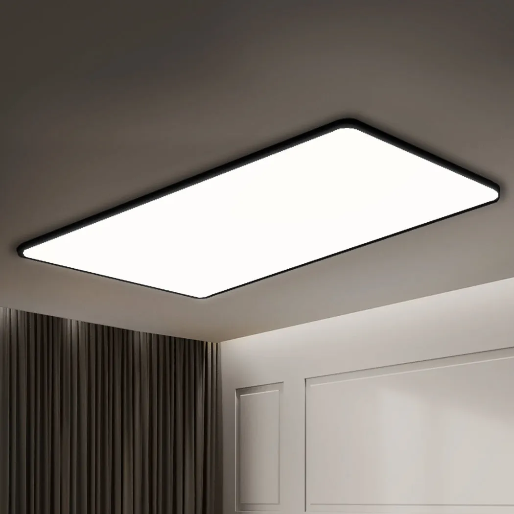 3-Colour Ultra-Thin 5cm Led Ceiling Light Modern Surface Mount 90W - Black