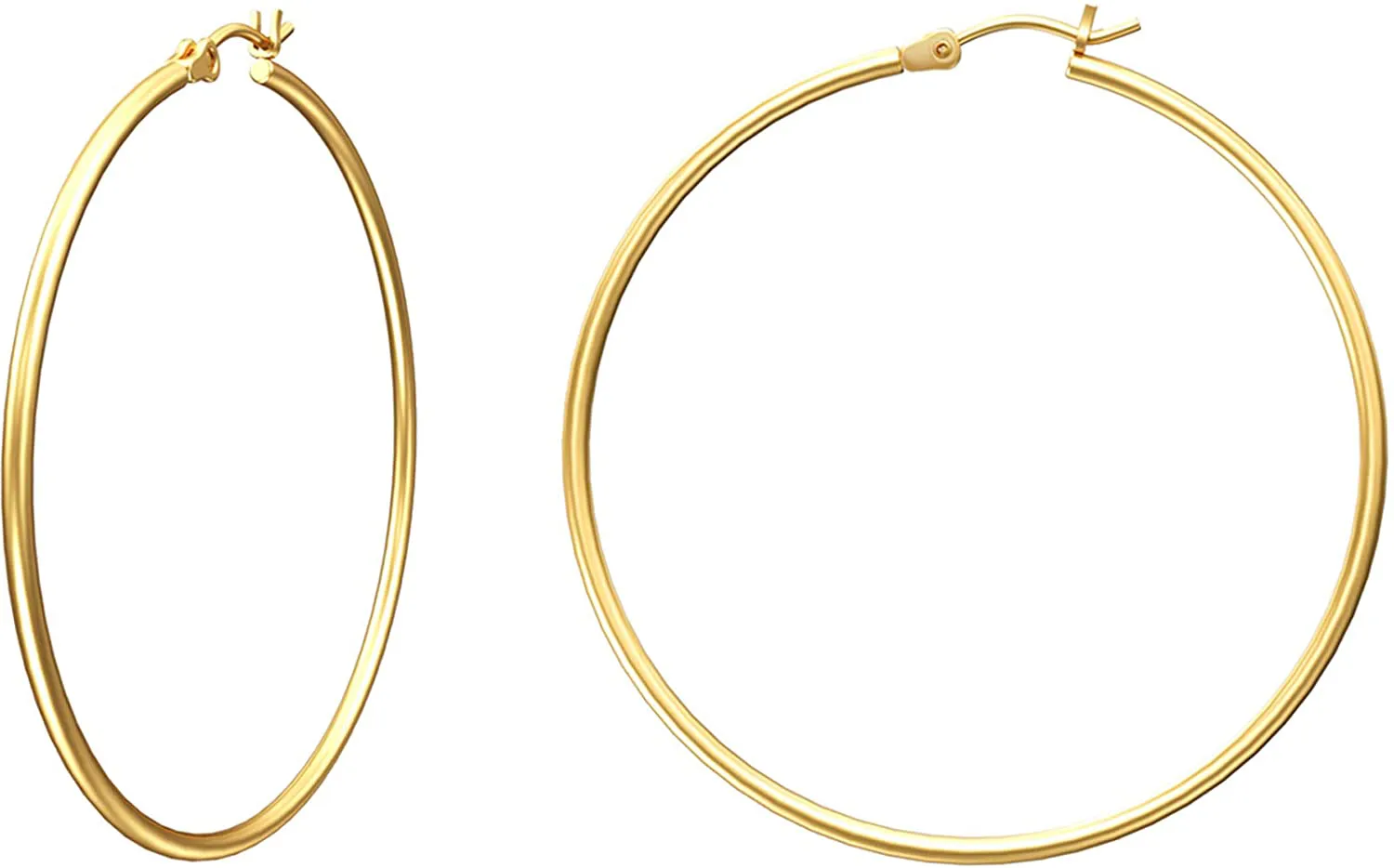 3 Pair Women's Gold Hoop Earrings