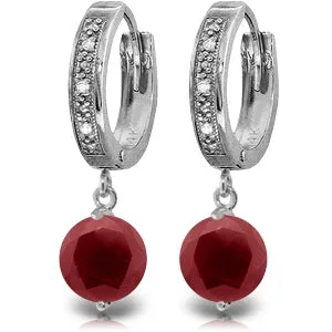 4.03 Carat 14K Solid White Gold Most In Demand Ruby Diamond Earrings