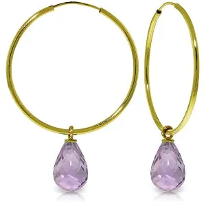 4.5 Carat 14K Solid Yellow Gold Margherita Amethyst Earrings