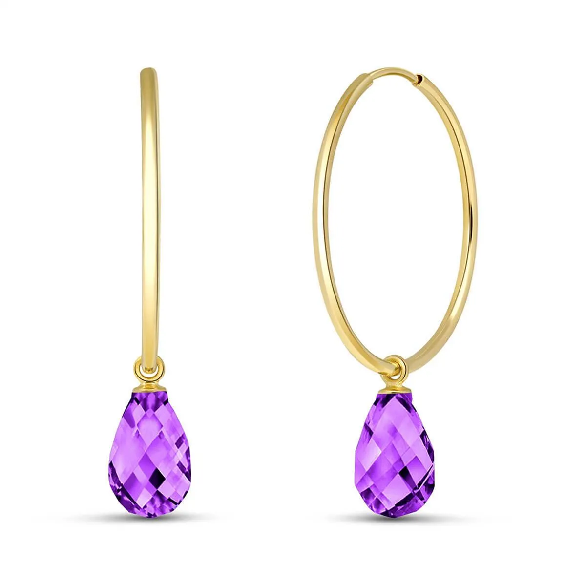 4.5 Carat 14K Solid Yellow Gold Margherita Amethyst Earrings