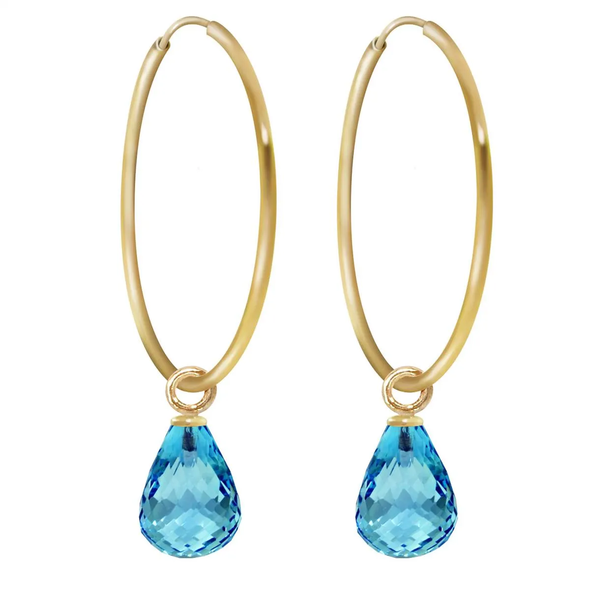 4.5 Carat 14K Solid Yellow Gold Margherita Blue Topaz Earrings