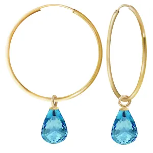 4.5 Carat 14K Solid Yellow Gold Margherita Blue Topaz Earrings