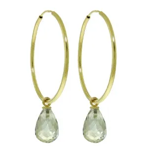 4.5 Carat 14K Solid Yellow Gold Margherita Green Amethyst Earrings