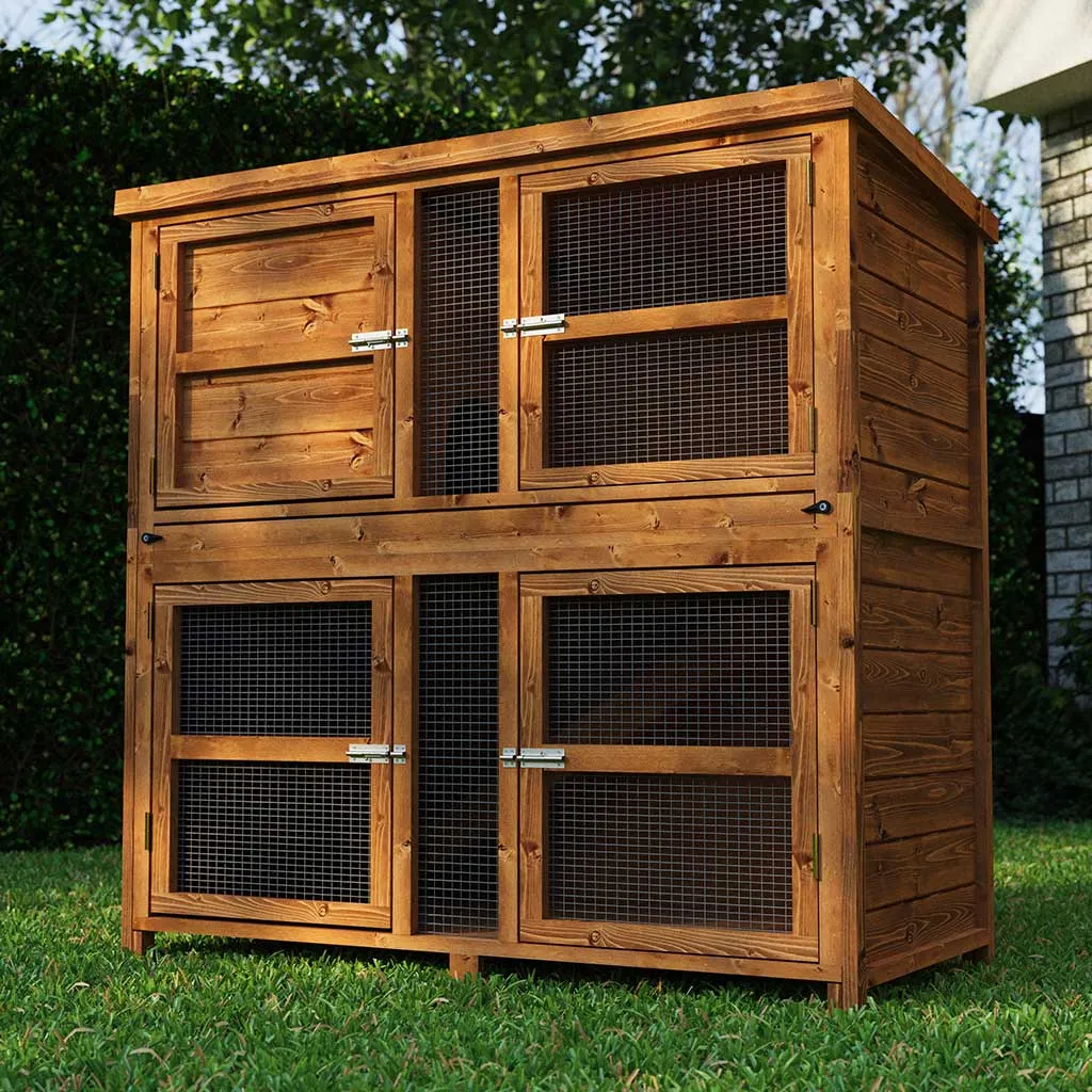 4ft Double Luxury Rabbit Hutch