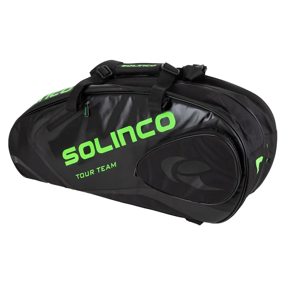 6-Pack Tour Team Tennis Racquet Bag Black and Neon Green