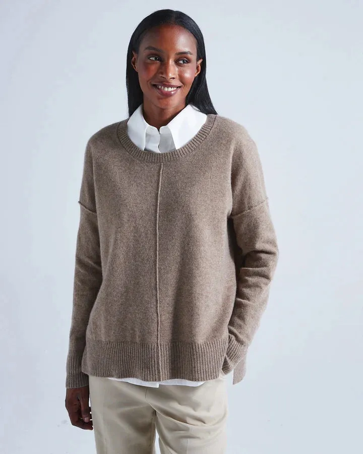 ABSOLUT CASHMERE KENZA CASHMERE SWEATER IN MUSHROOM