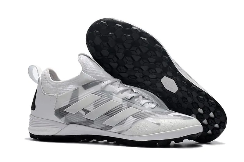 Adidas ACE TF Grass Spike Football Shoes White/Gray