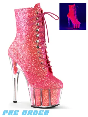 ADORE-1020G HEELS - NEON PINK GLITTER ✰ PRE ORDER ✰