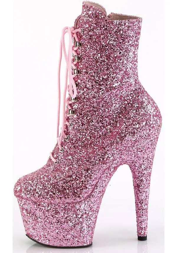 ADORE-1020GWR [Baby Pink Glitter] | PLATFORM BOOTS [PREORDER]