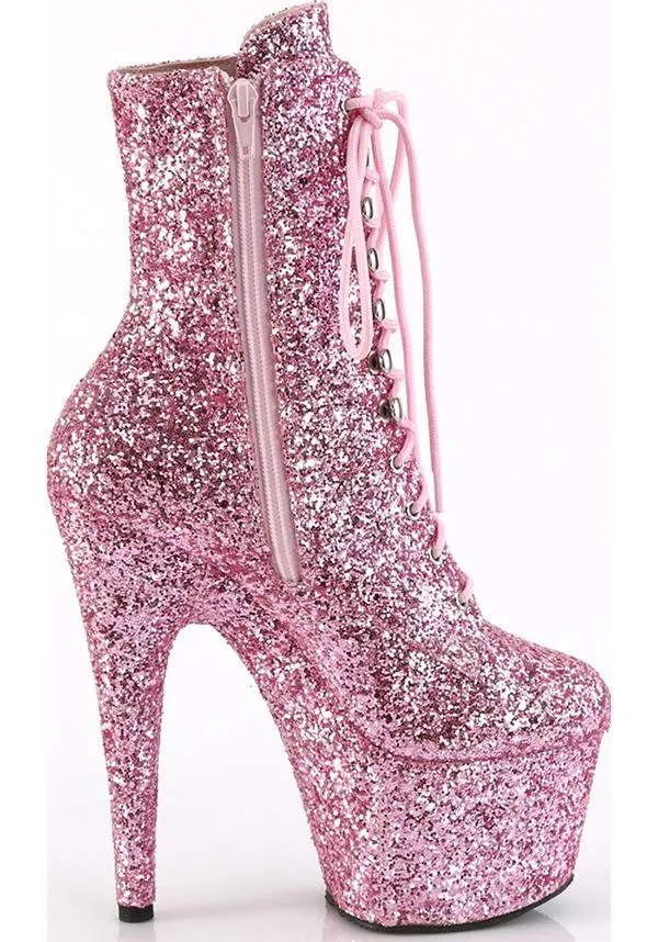 ADORE-1020GWR [Baby Pink Glitter] | PLATFORM BOOTS [PREORDER]