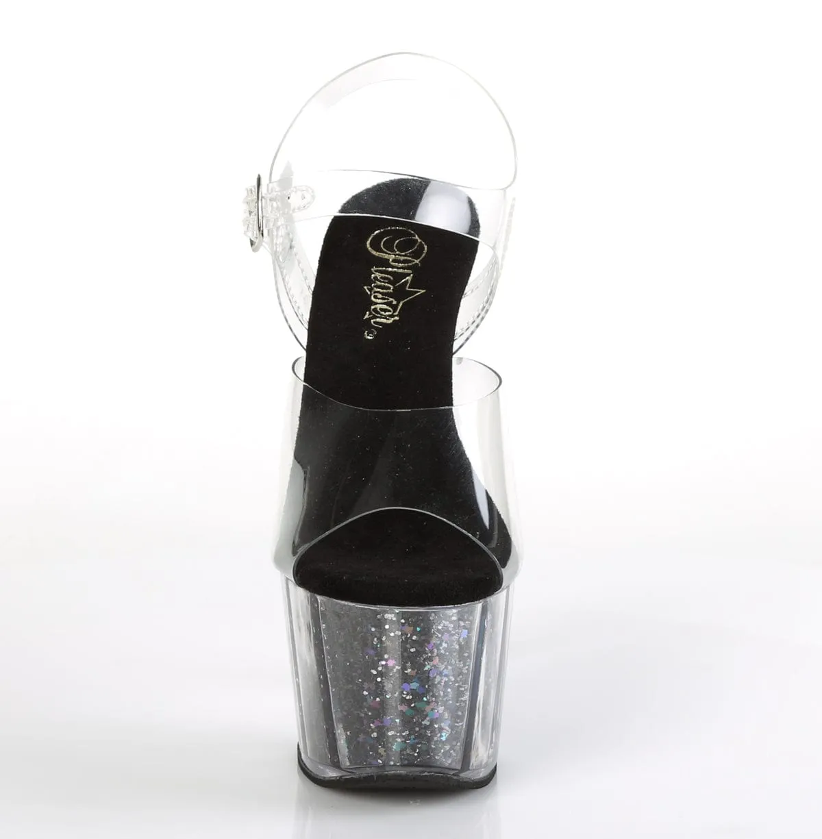 ADORE-708CG Clear/Black Confetti Glitter