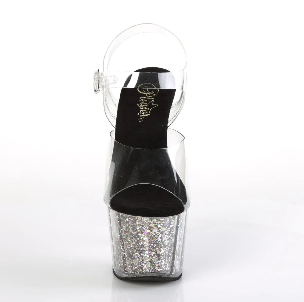 ADORE-708CG Clear/Silver Confetti Glitter