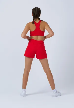 Advantage Tennis Shorts with ball belt, red