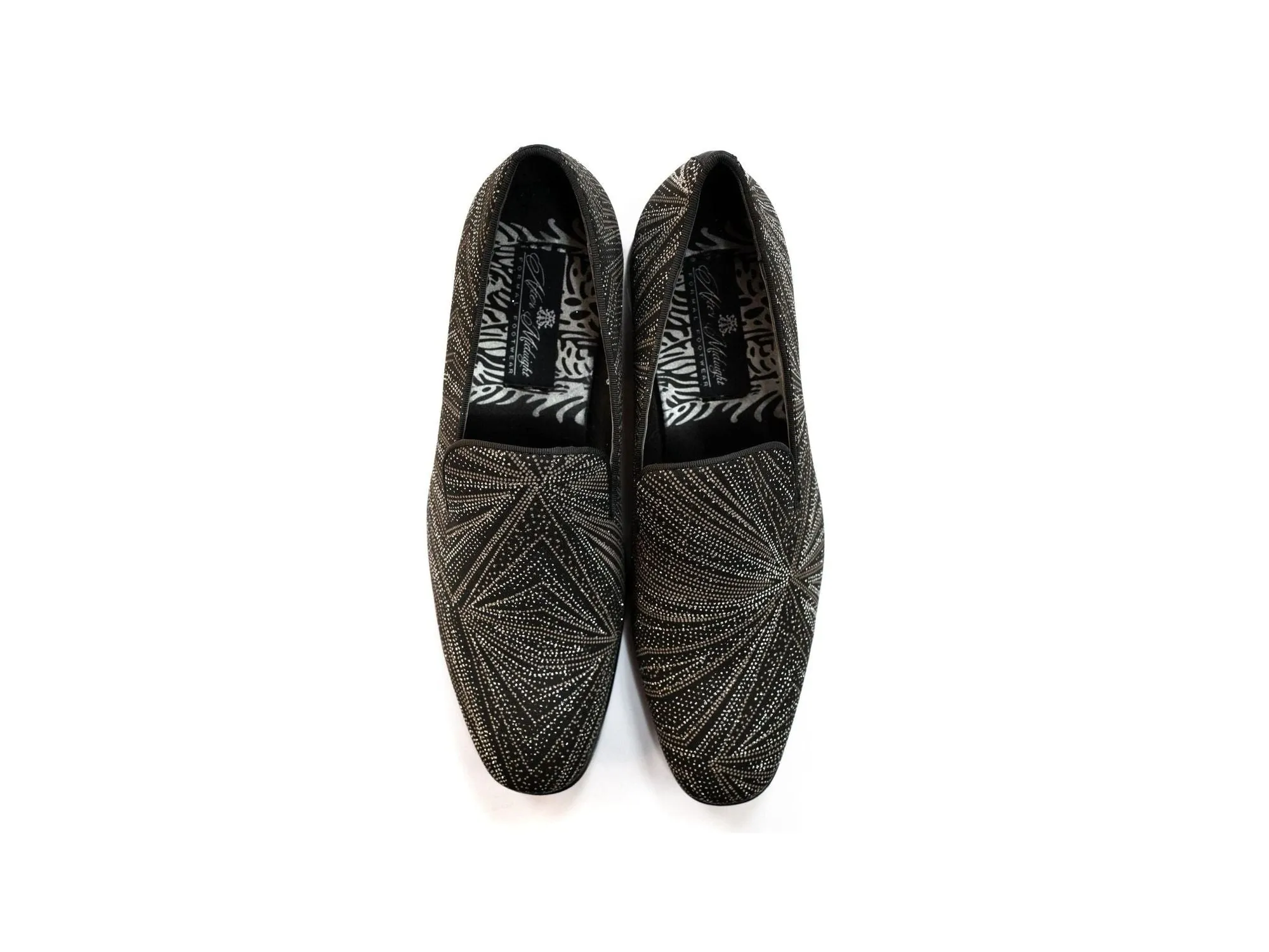 After Midnight Geometric Glitter Formal Loafer in Black & Silver