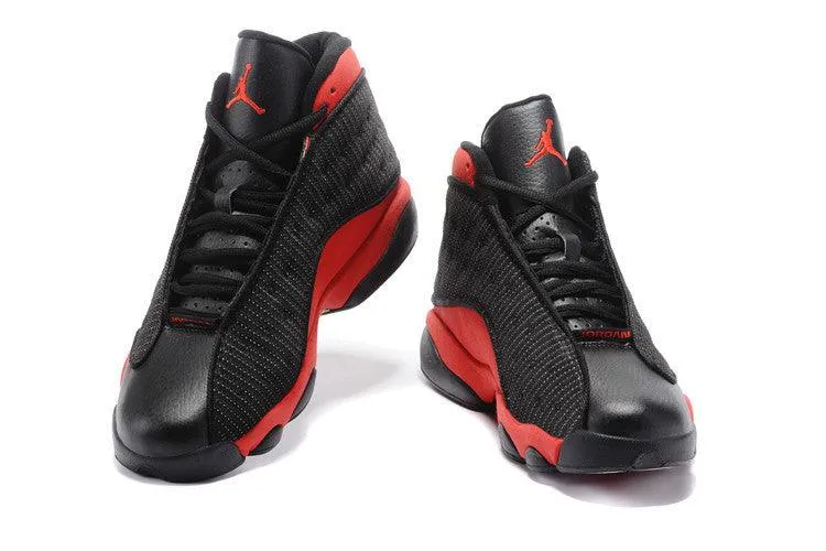 AJ 13 Retro Bred Black and Red Sneakers