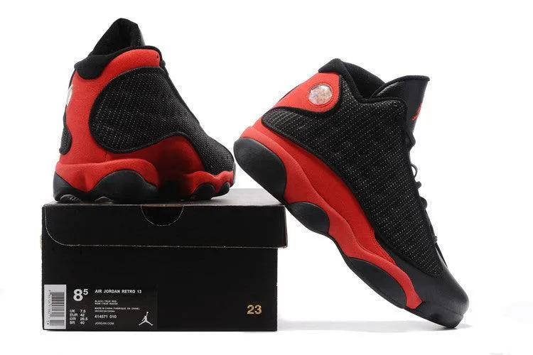 AJ 13 Retro Bred Black and Red Sneakers