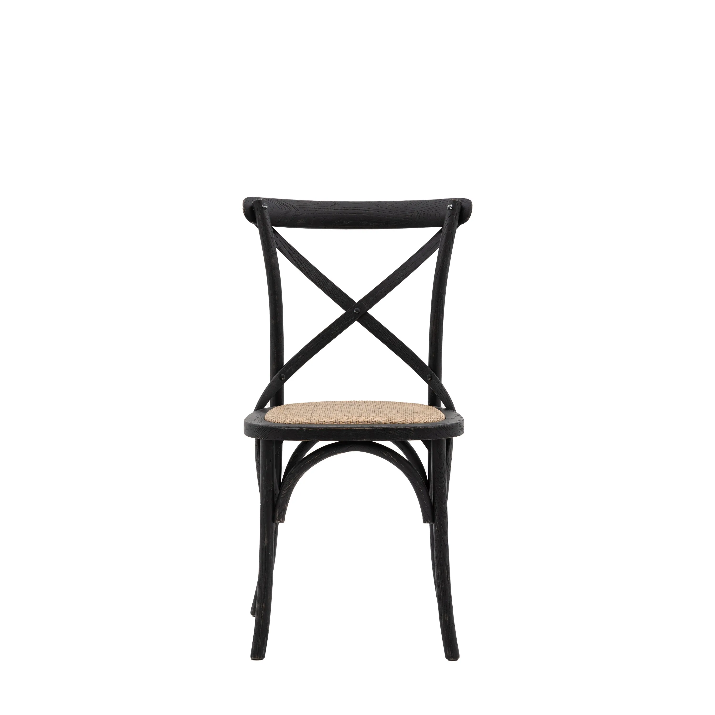 Amos Cafe Chair Black/Rattan (2pk)