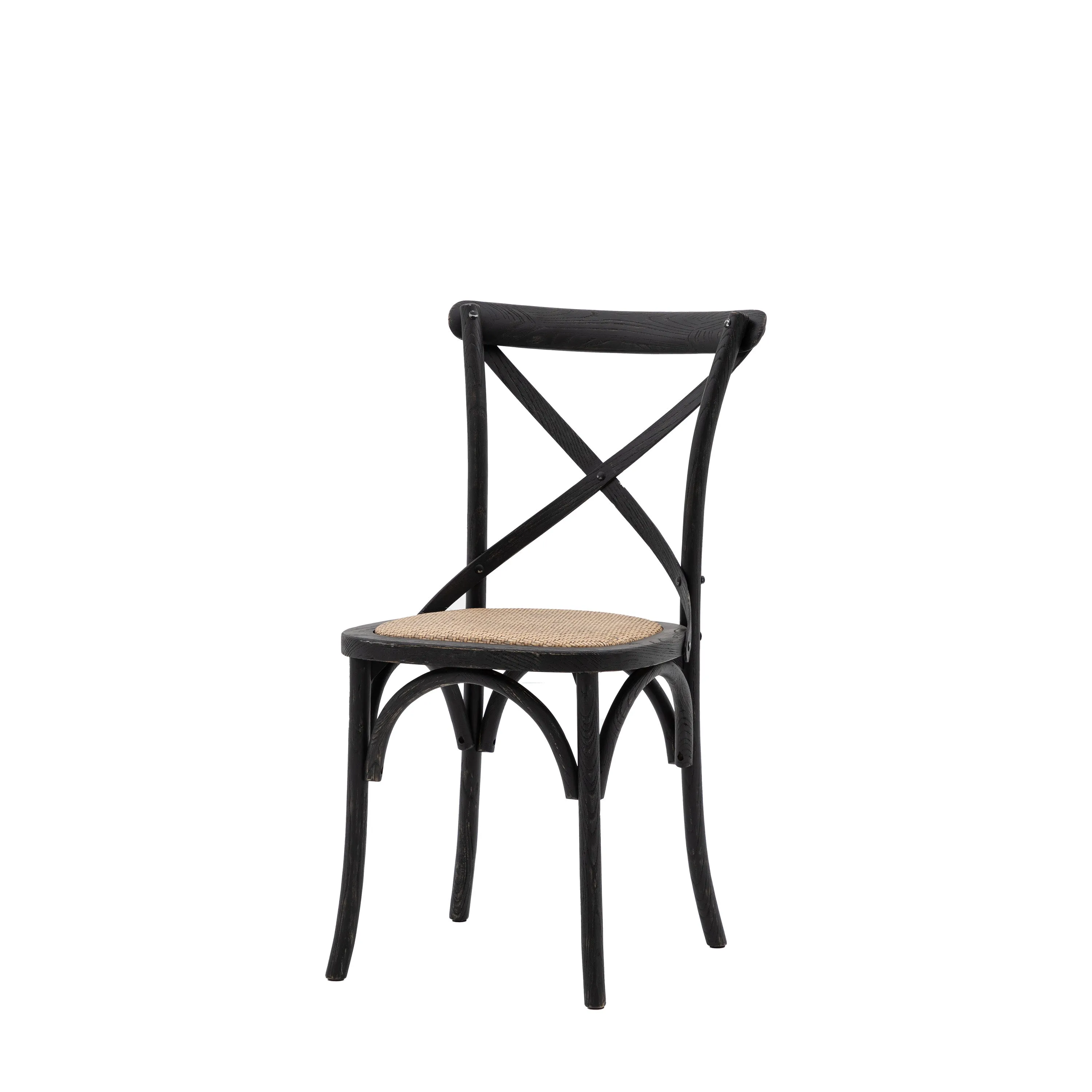 Amos Cafe Chair Black/Rattan (2pk)