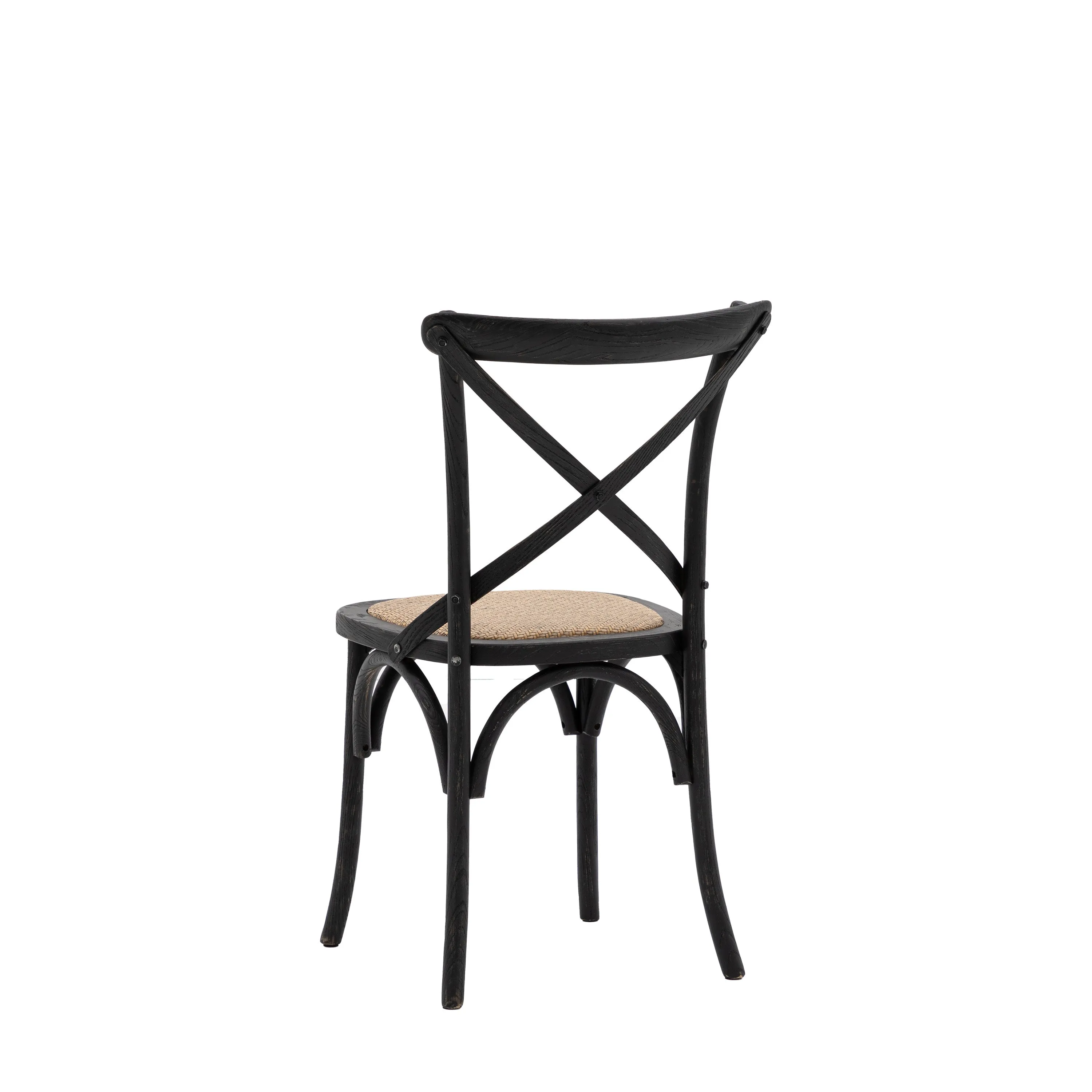 Amos Cafe Chair Black/Rattan (2pk)