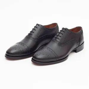 Ariston Mens Black Lace-up Oxford Leather Dress Shoes