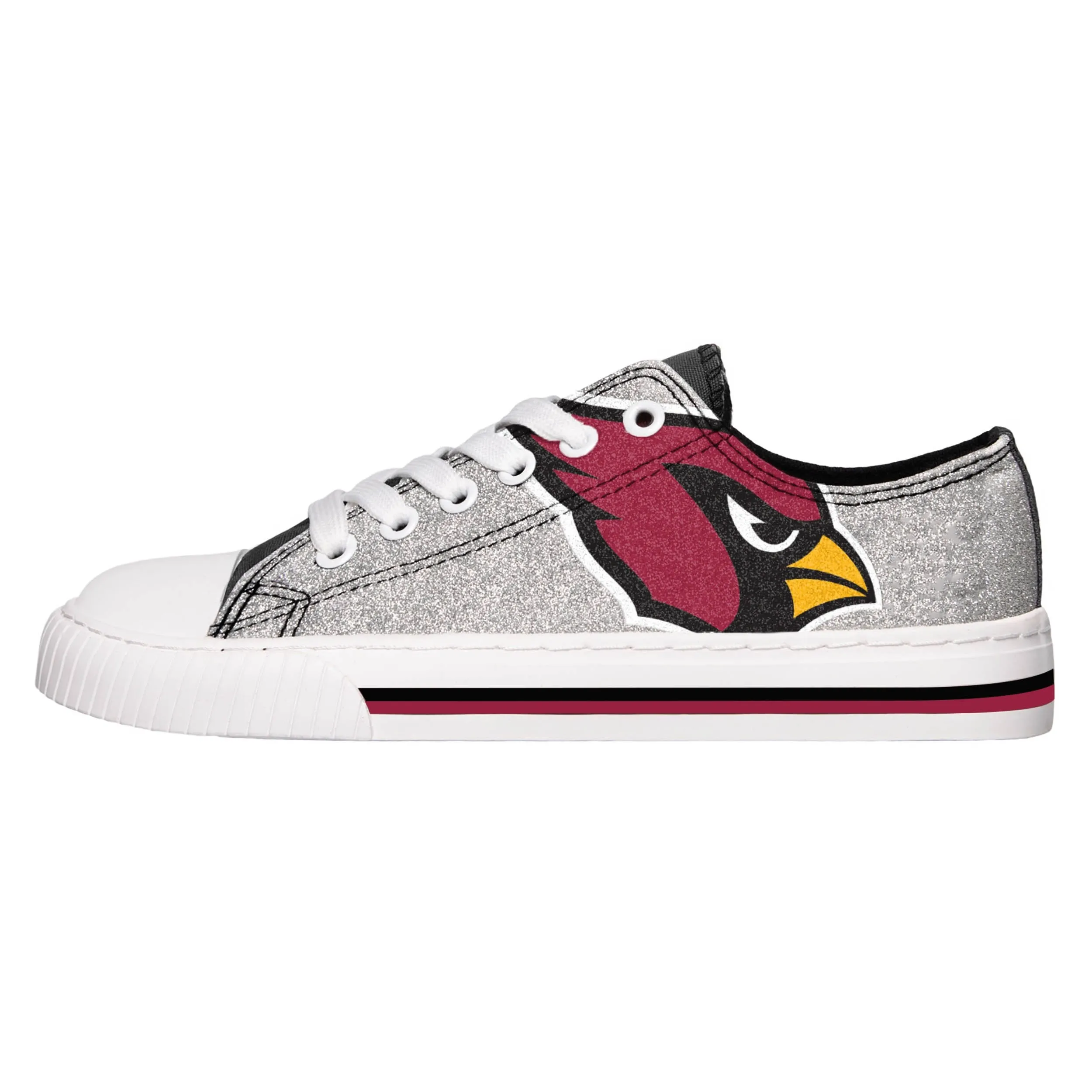 Arizona Cardinals NFL Womens Glitter Low Top Canvas Shoes