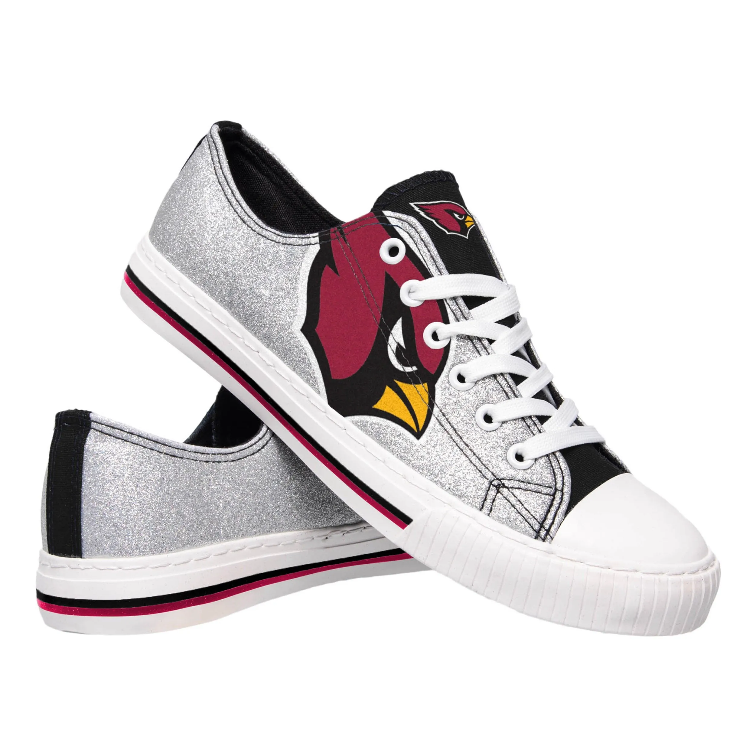 Arizona Cardinals NFL Womens Glitter Low Top Canvas Shoes