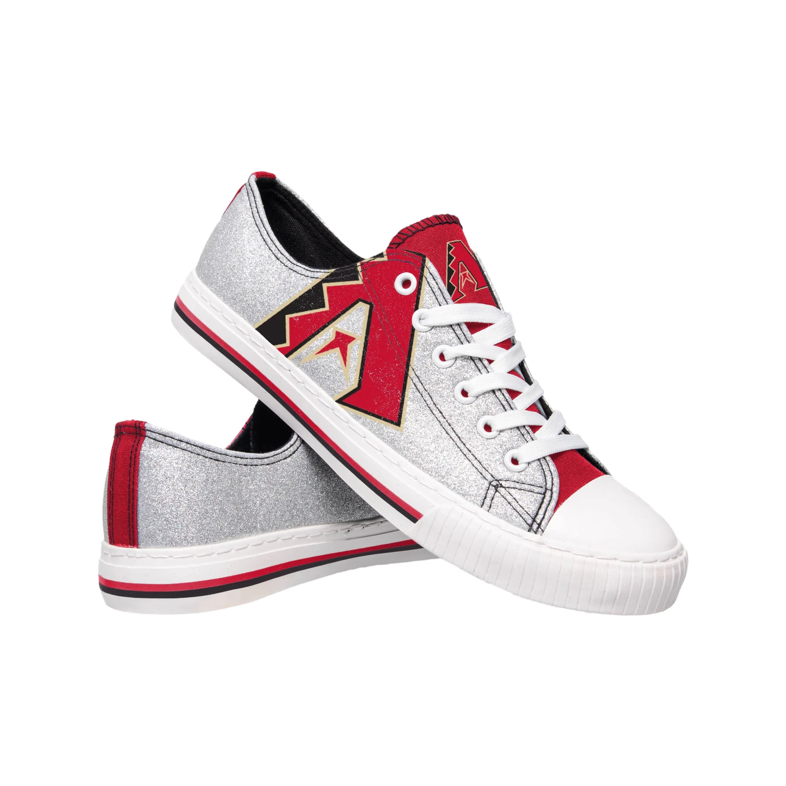 Arizona Diamondbacks MLB Womens Glitter Low Top Canvas Shoes