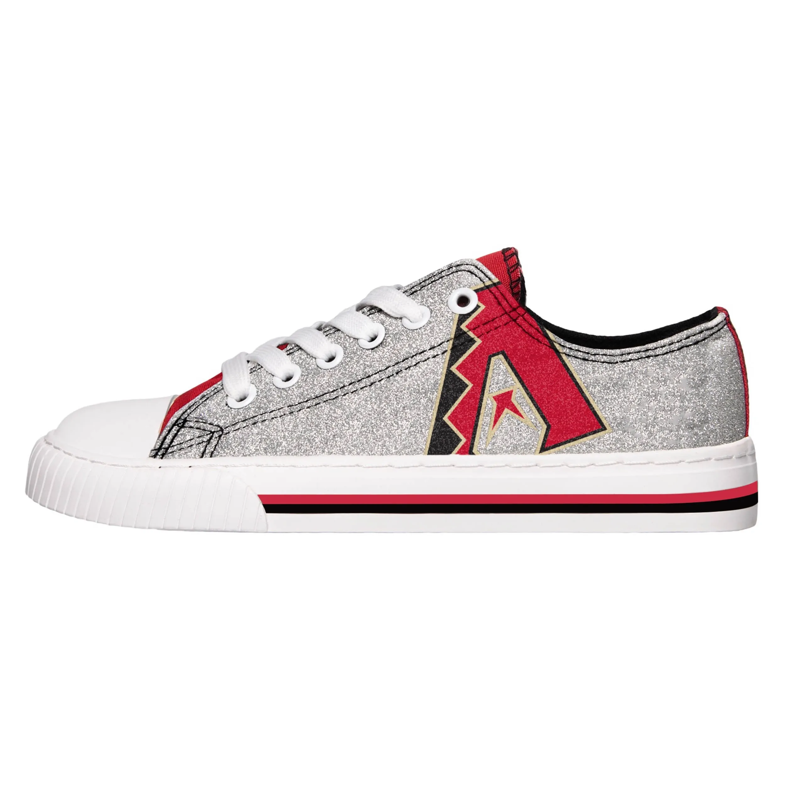 Arizona Diamondbacks MLB Womens Glitter Low Top Canvas Shoes