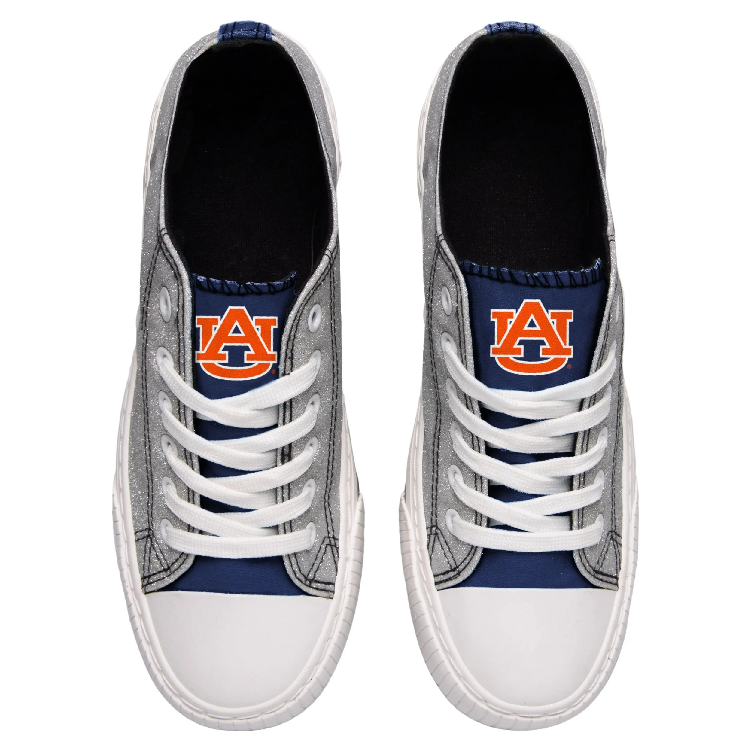 Auburn Tigers NCAA Womens Glitter Low Top Canvas Shoes