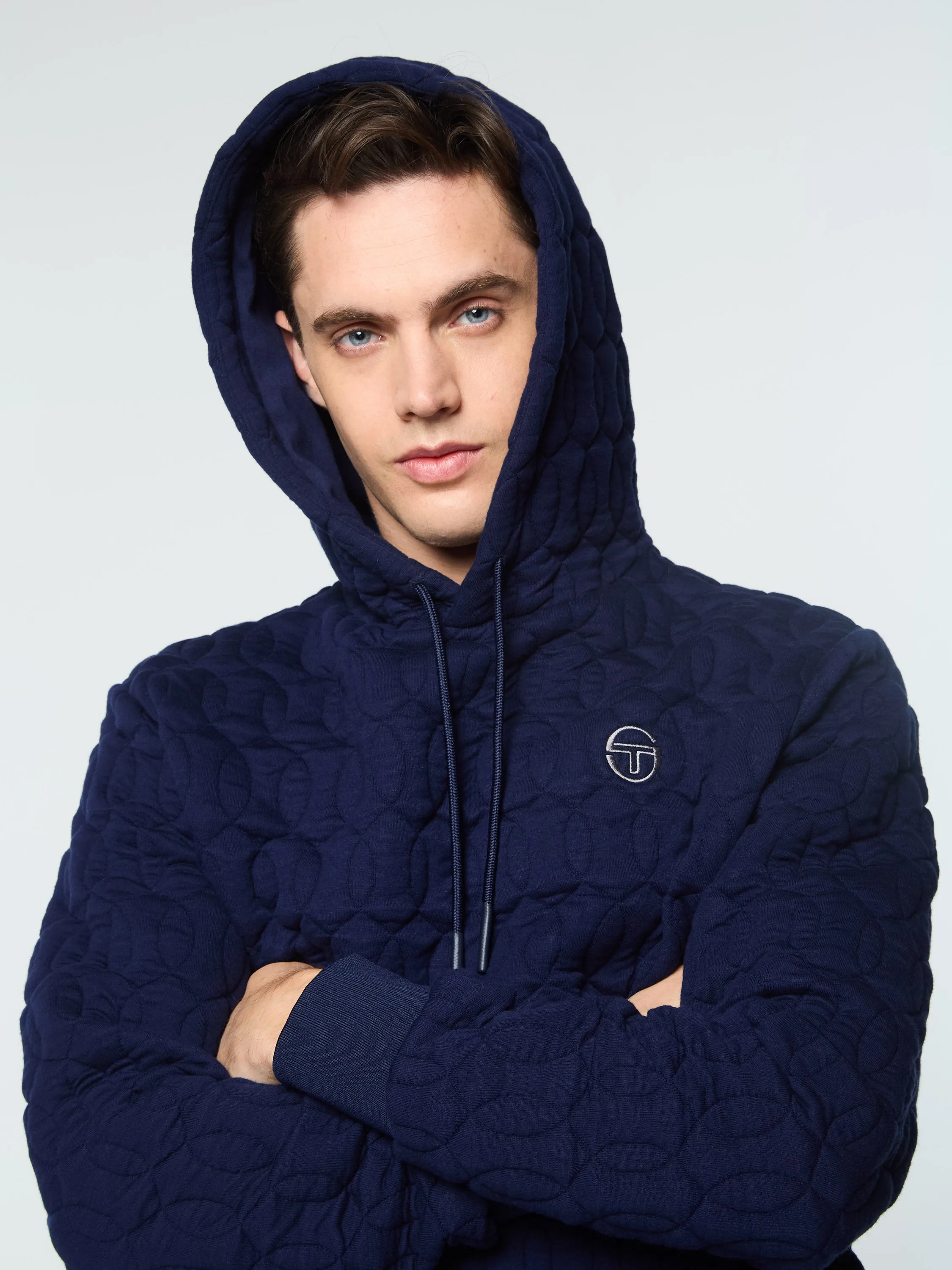 Aversa Quilted Hoodie- Maritime Blue