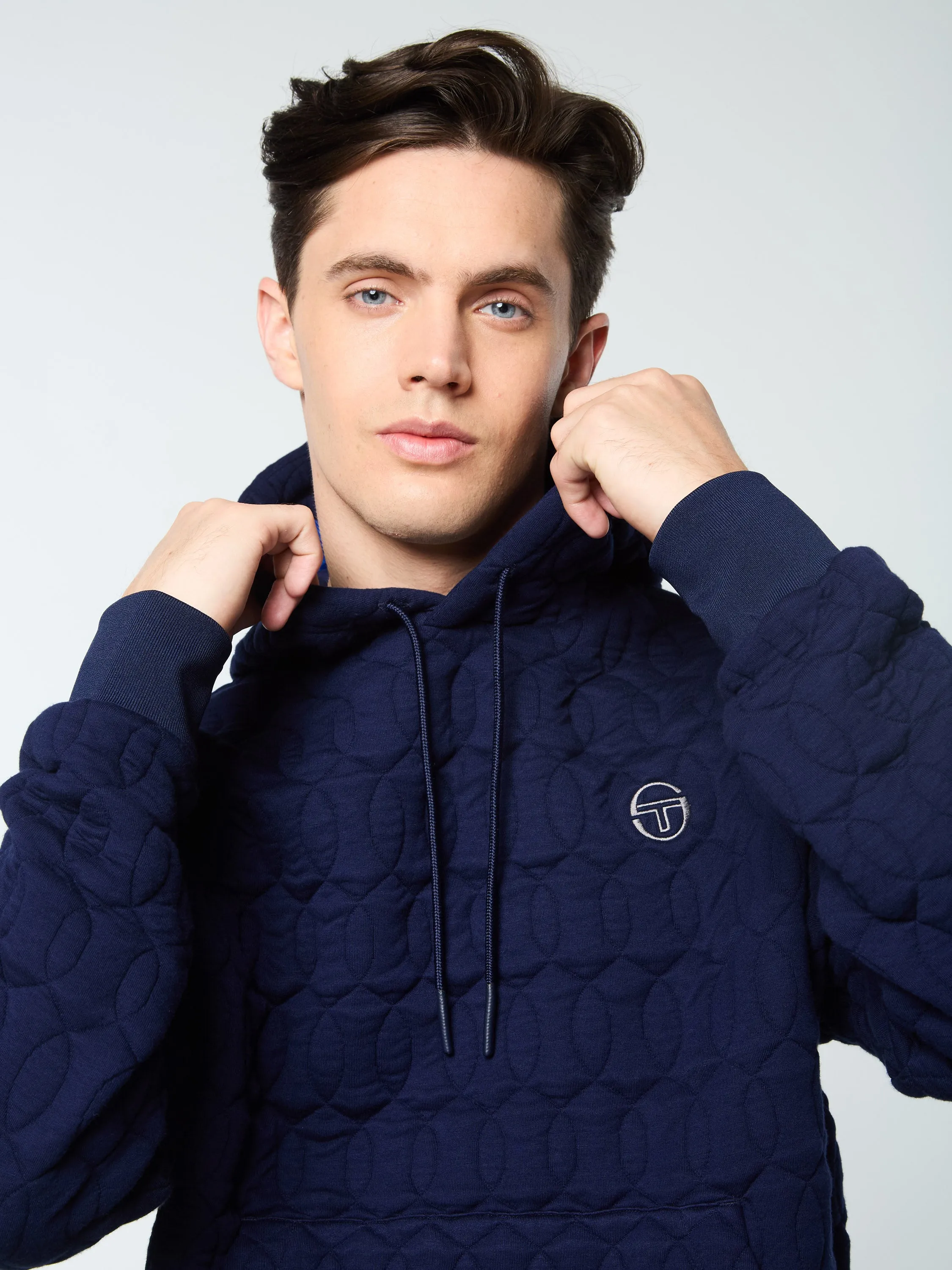 Aversa Quilted Hoodie- Maritime Blue