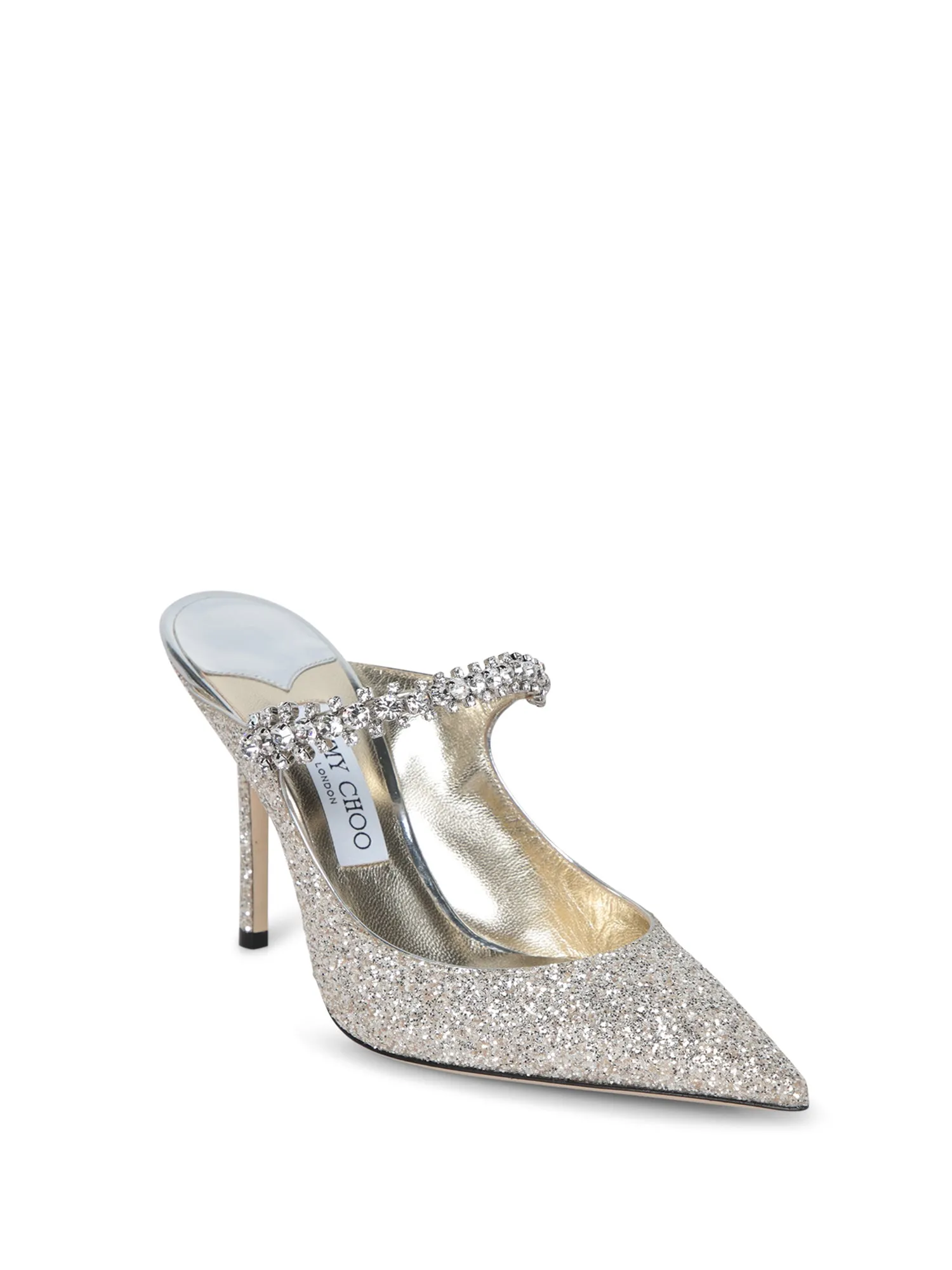 Bing 100 Mules in Silver with Glitter