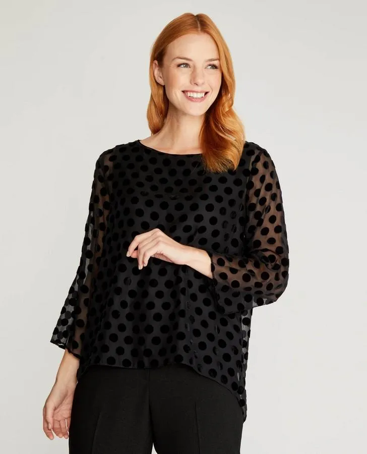 Black Devoree Spot Print Blouse