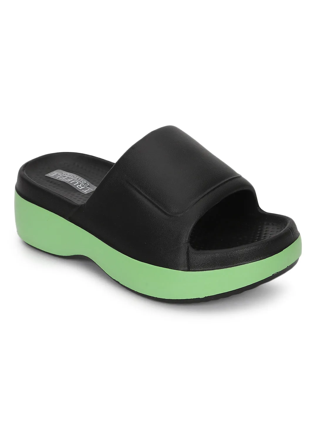 Black Green PU Slip-On Flats (TC-RS3690-BLKGRN)