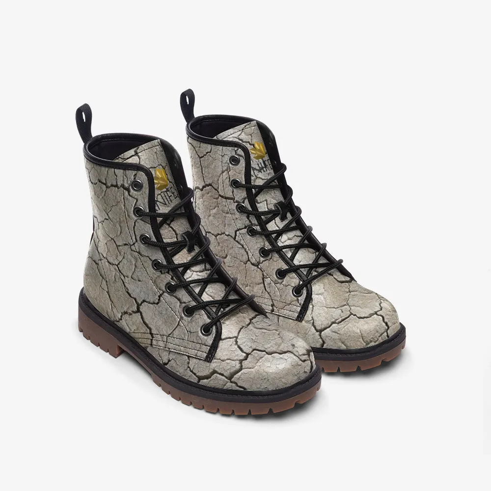 Black Rock Desert Memory Foam Boots | All Season Lace Up Boot | Combat Boot Lace Up Boot | Graphic Shoes, Artistic by Manifestie