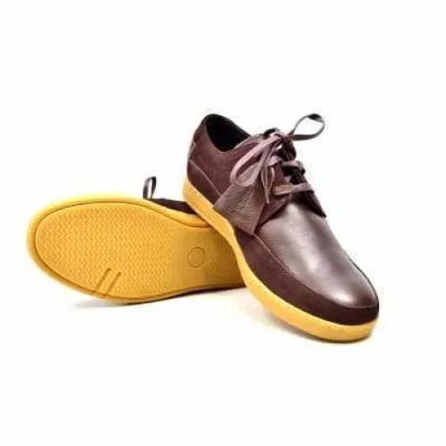 British Walkers Bristol Bally Style Men's Brown Leather and Suede Low Top Sneakers