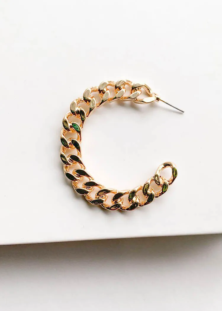 Bronte Chunky Chain Hoops - Gold