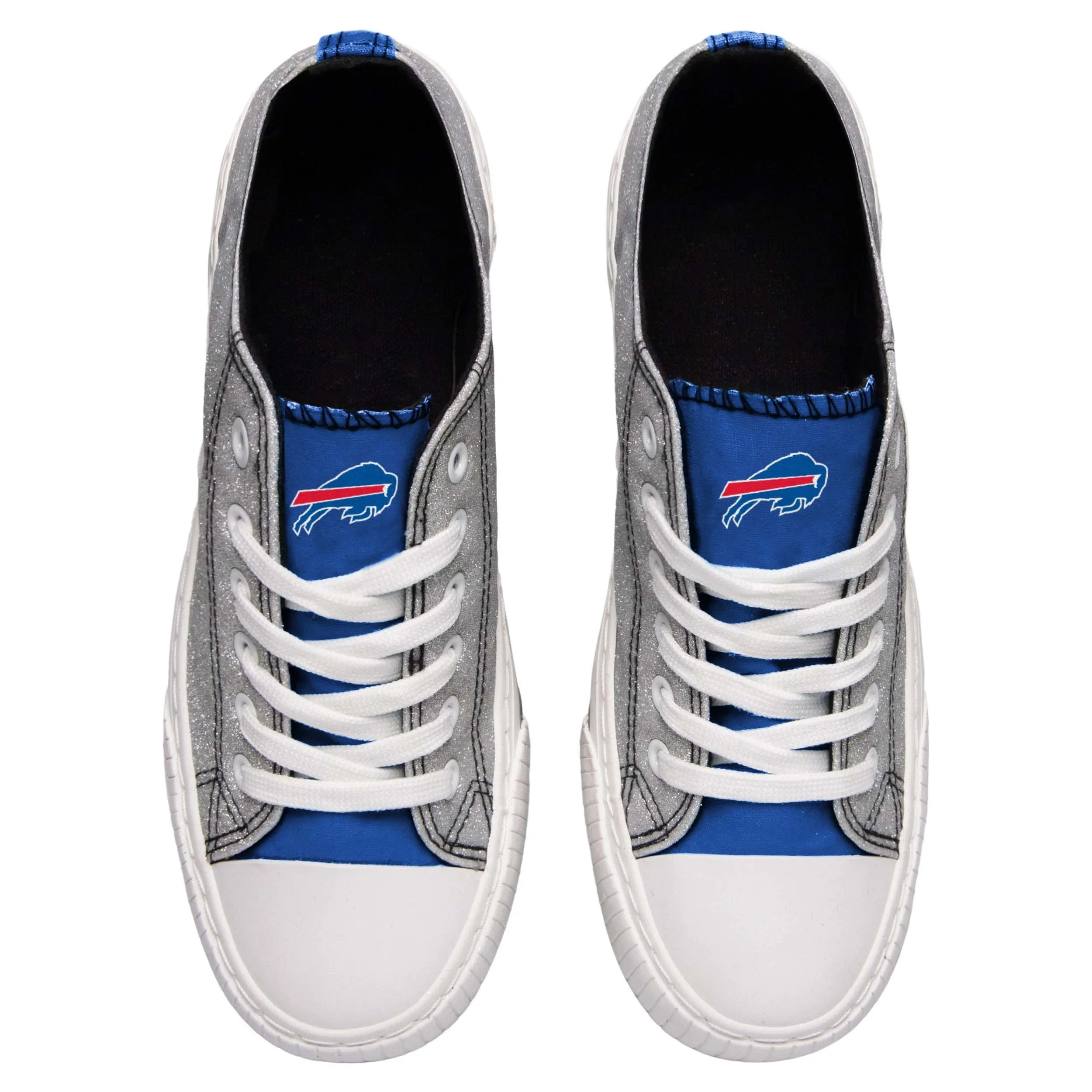 Buffalo Bills NFL Womens Glitter Low Top Canvas Shoes