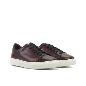 Burgundy Painted Calf Trainers