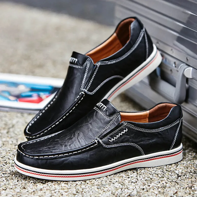 Business casual men's Shoes Leather